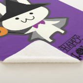 Couverture Sherpa Halloween Whimsical mite Wizard Rabbit Purple (3/4)