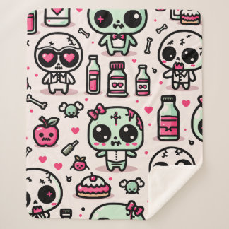 Couverture Sherpa Halloween Zombie Motif Sherpa Blanket