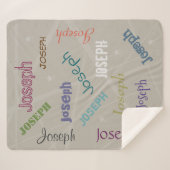 Couverture Sherpa HAMbWG - Fleece la plus douce - Votre nom! (Devant (Horizontal))