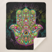 Couverture Sherpa Hamsa Fatma Main Psychedelic Art (Devant)