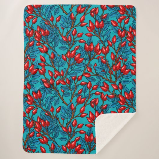 Couverture Sherpa hanches roses, rouge et bleu (Devant)