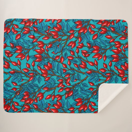 Couverture Sherpa hanches roses, rouge et bleu (Devant (Horizontal))