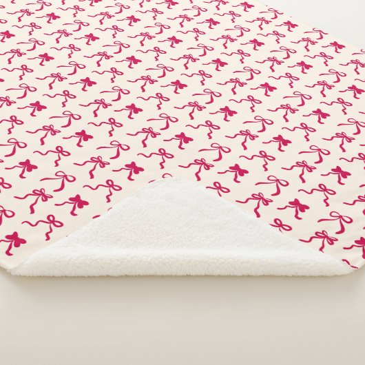 Couverture Sherpa Hand-Drawn Coquette Red Bows Ribbon Valentine (3/4)