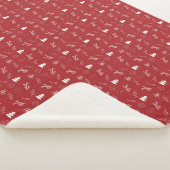 Couverture Sherpa Hand-Drawn Festive Red & White Christmas (3/4)