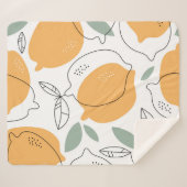 Couverture Sherpa Hand drawn Lemons background. Seamless pattern wit (Devant (Horizontal))