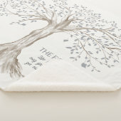 Couverture Sherpa Hand Drawn Tree Personalized Family Quote Ivory (3/4)