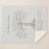 Couverture Sherpa Hand Drawn Tree Personalized Name Quote Light Gray (Devant (Horizontal))