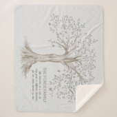 Couverture Sherpa Hand Drawn Tree Personalized Quote Light Gray (Devant)