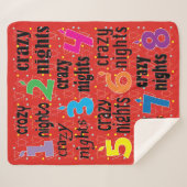 Couverture Sherpa Hanoukka 8 Nuits Folles Sherpa Blanket/Moyen (Devant (Horizontal))