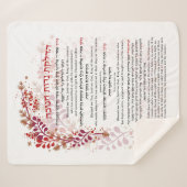 Couverture Sherpa Hanoukka Bénédictions Hébreu Anglais Éclairage bou (Devant (Horizontal))