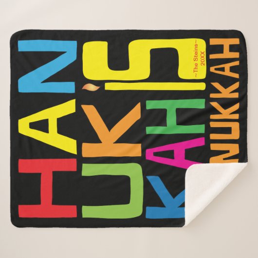 Couverture Sherpa Hanoukka Funukkah Sherpa Blanket/Moyen (Devant (Horizontal))