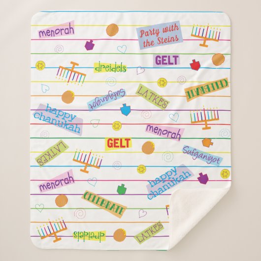 Couverture Sherpa Hanoukka Party Sherpa Blanket/Moyen (Devant)