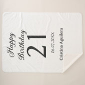 Couverture Sherpa Happy 21st birthday bold letter simple name minima (Devant (Horizontal))