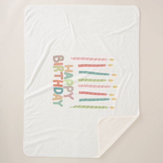 Couverture Sherpa Happy Birthday with Candles Sherpa Blanket (Devant)
