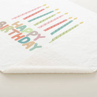Couverture Sherpa Happy Birthday with Candles Sherpa Blanket