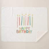 Couverture Sherpa Happy Birthday with Candles Sherpa Blanket (Devant (Horizontal))