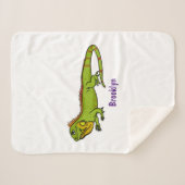 Couverture Sherpa Happy green iguana cartoon (Devant (Horizontal))