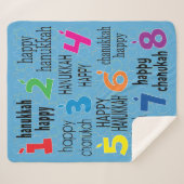 Couverture Sherpa Happy Hanoukka Sherpa Dreidels Blanket/Moyen (Devant (Horizontal))