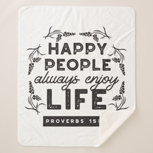 Couverture Sherpa Happy Life with Faith – Proverbs 15:15 Art (Devant)