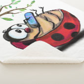 Couverture Sherpa Happy Little Ladybug avec téléphone - Dessin de de (3/4)