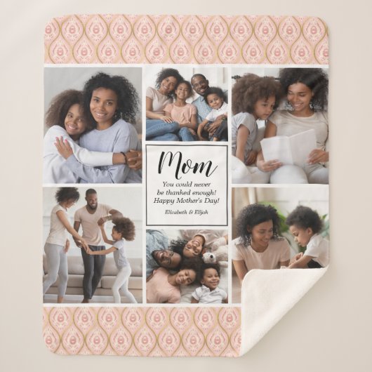 Couverture Sherpa Happy Mothers Day 6 photo collage (Devant)
