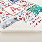 Couverture Sherpa Happy Nurses Day 4 photo collage croix monogramme (3/4)