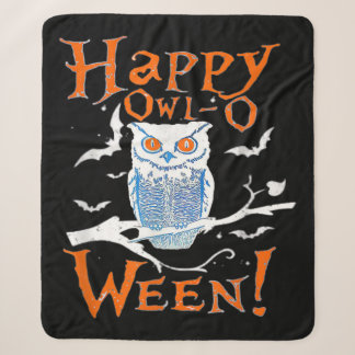 Couverture Sherpa Happy Owl Funny Owl Halloween Costume cadeau
