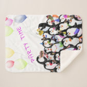 Couverture Sherpa Happy Penguin Party Sherpa Blanket - Texte personn (Devant (Horizontal))