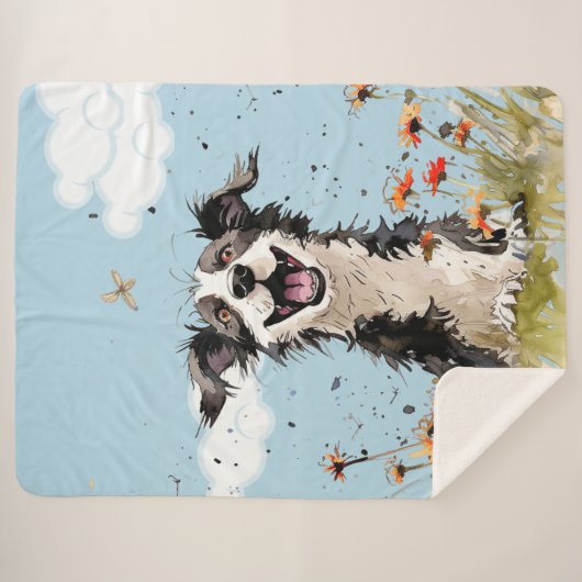 Couverture Sherpa Happy Pup (Devant (Horizontal))