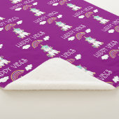Couverture Sherpa Happy Vibes Typographie Smiling Unicorn Motif (3/4)