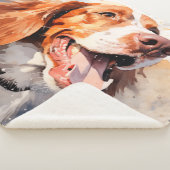 Couverture Sherpa Happy Watercolor Dog Art Imprimer (3/4)