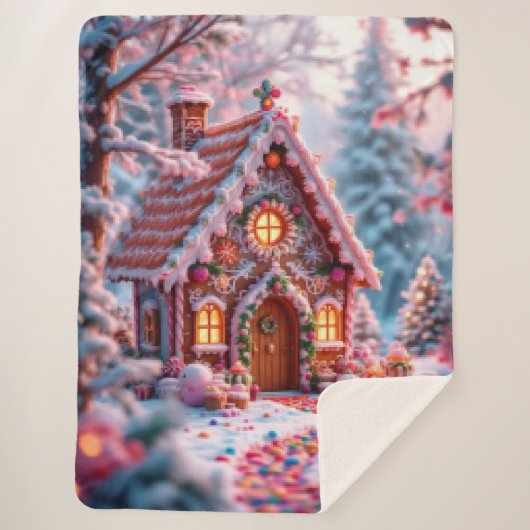 Couverture Sherpa Happy Winter with Christmas  (Devant)