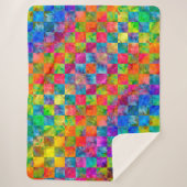 Couverture Sherpa [Harlequin Cravate-Dye] À damiers fractal diamant (Devant)