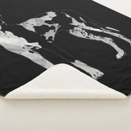 Couverture Sherpa Harlequin great dane - perle et argent (3/4)