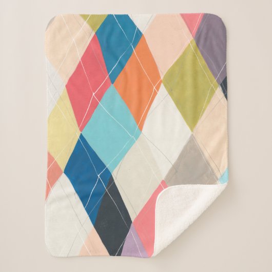 Couverture Sherpa Harlequin Hopscotch - Motif Jacquard (Devant)