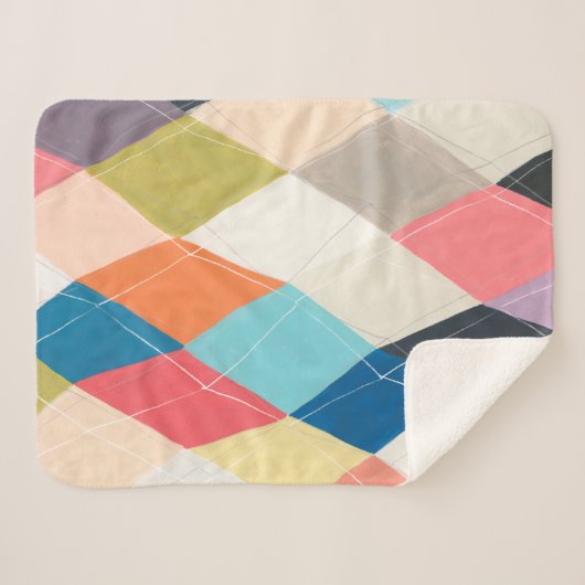 Couverture Sherpa Harlequin Hopscotch - Motif Jacquard (Devant (Horizontal))