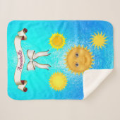 Couverture Sherpa Harpy Sun Silhouette Nom Personnaliser (Devant (Horizontal))