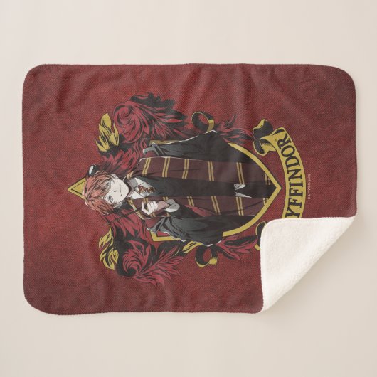 Couverture Sherpa HARRY POTTER™ | Anime Ron Weasley House Crest (Devant (Horizontal))