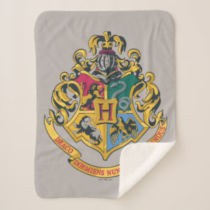 Couverture Sherpa Harry Potter Blason de Poudlard - Couleurs Réell