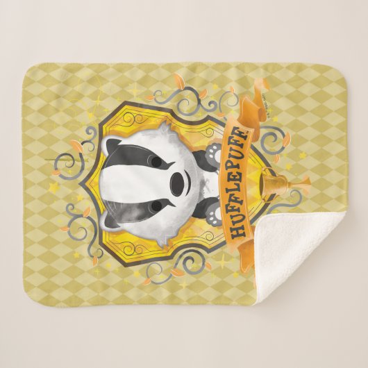 Couverture Sherpa Harry Potter | Charme HUFFLEPUFF™ Crest (Devant (Horizontal))
