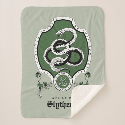 Couverture Sherpa HARRY POTTER™ | Délicat croquis SLYTHERIN™ Crest (Devant)