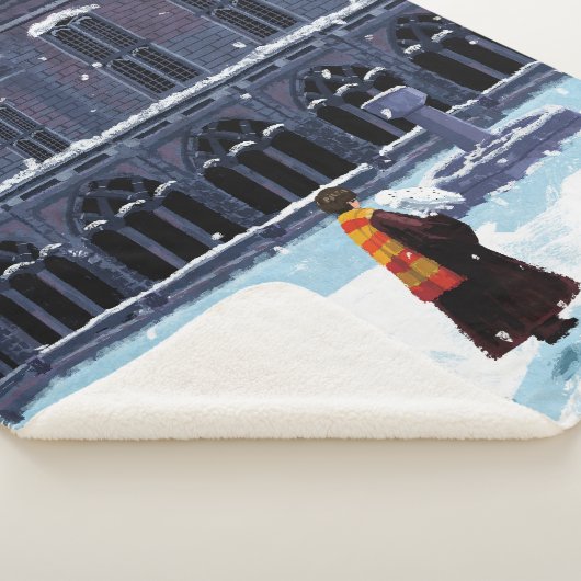 Couverture Sherpa HARRY POTTER™ et Hedwig dans la cour de HOGWARTS™ (3/4)