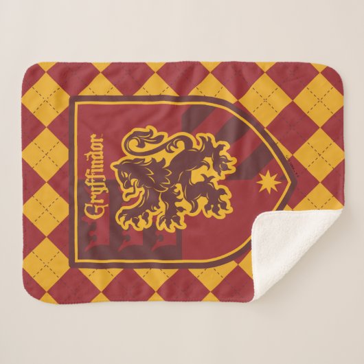 Couverture Sherpa Harry Potter | Gryffindor House Pride Crest (Devant (Horizontal))