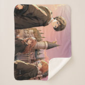 Couverture Sherpa HARRY POTTER™ Hermione & Ron HOGWARTS™ Scène d'ani (Devant)