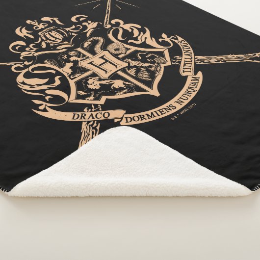 Couverture Sherpa Harry Potter | Hogwarts Crossed Wands Crest (3/4)