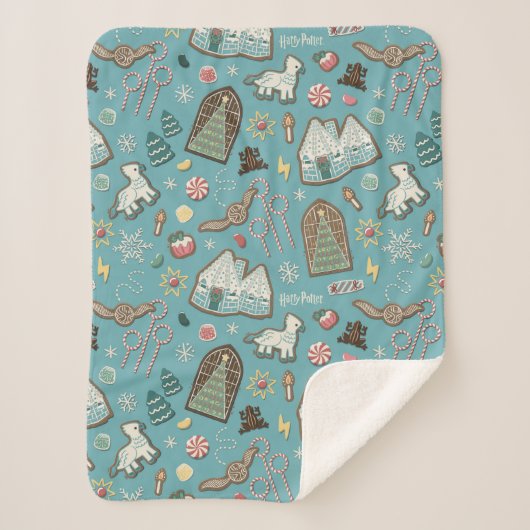 Couverture Sherpa HARRY POTTER™ HOGWARTS™ Motif de cookies de Noël (Devant)