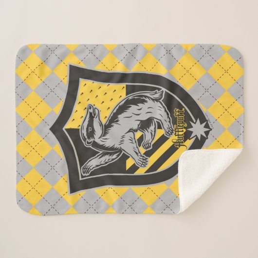 Couverture Sherpa Harry Potter | Hufflepuff House Pride Crest (Devant (Horizontal))