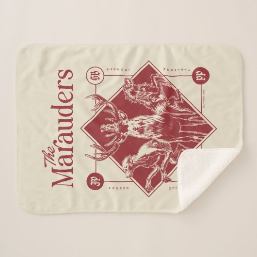 Couverture Sherpa HARRY POTTER™ Les Marauders Animagus Graphisme (Devant (Horizontal))