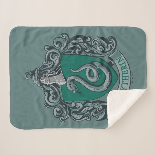 Couverture Sherpa Harry Potter | Slytherin Crest Green (Devant (Horizontal))
