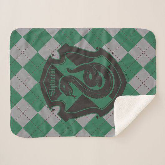 Couverture Sherpa Harry Potter | Slytherin House Pride Crest (Devant (Horizontal))